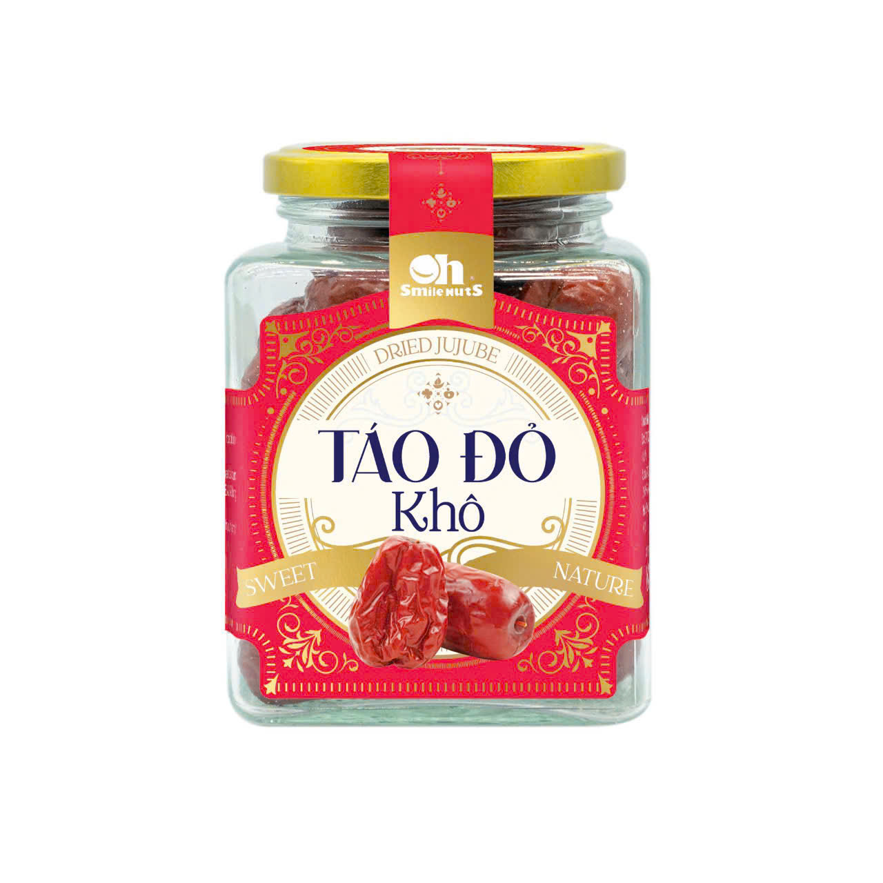 Táo đỏ khô OH - Hũ thuỷ tinh