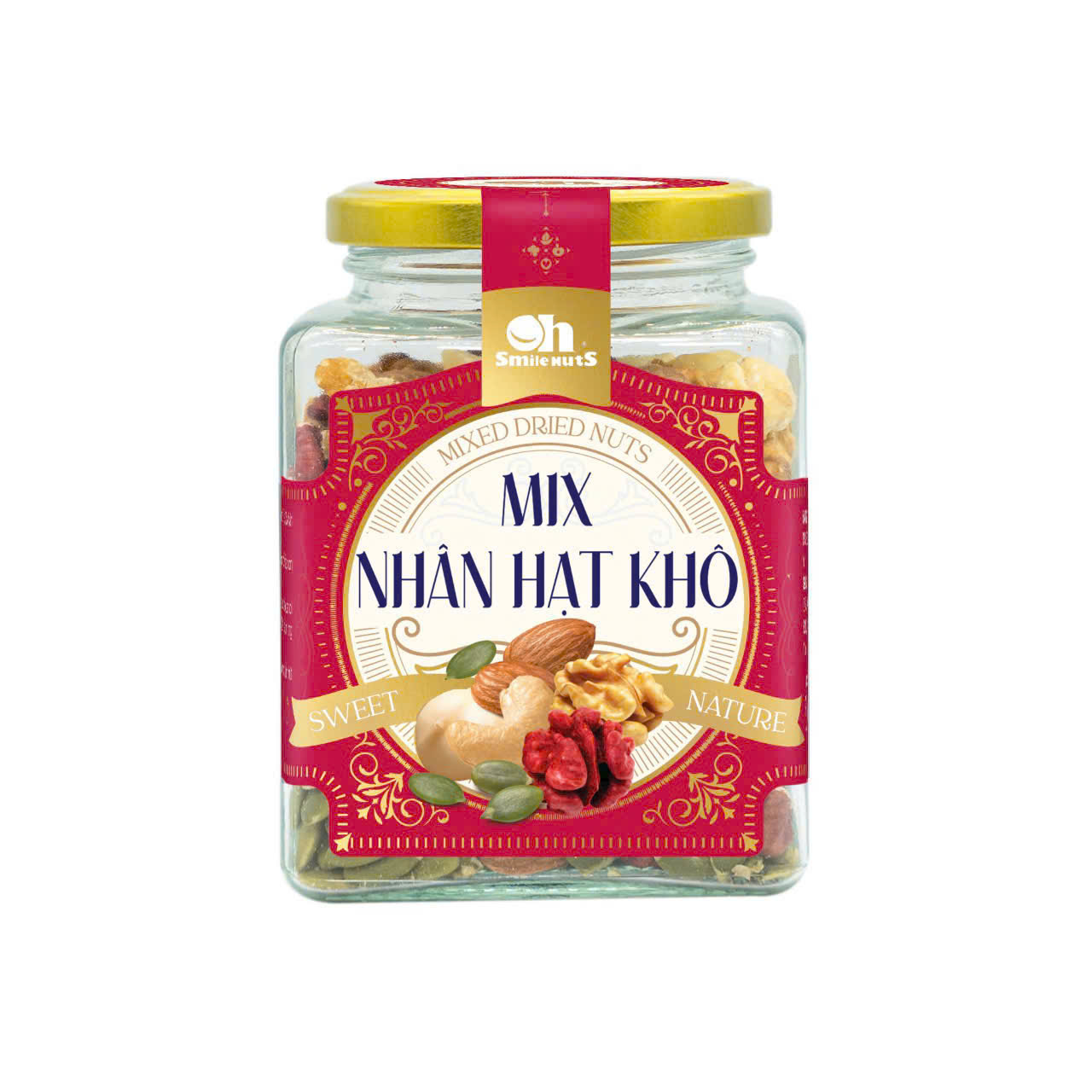 Nhân hạt khô mĩ OH - Hũ thuỷ tinh